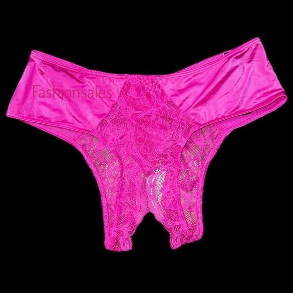 Victorias Secret Very Sexy Sheer Chantilly Lace Ouvert Cheeky panty Pink - Picture 1 of 5